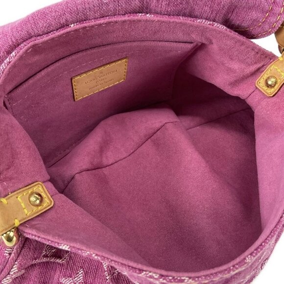 LOUIS VUITTON Mini Pleaty Fuchsia Monogram Denim Shoulder Bag - Picture 9 of 16